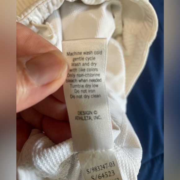 Athleta Skort Womens Medium Gray Striped Good Match Skort Pleated Ruffle Tennis - Picture 4 of 13